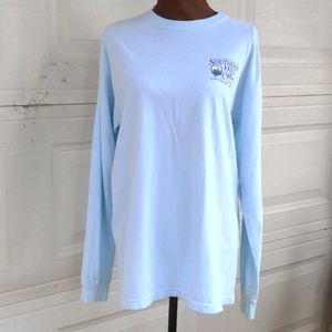 Comfort Colors Southern Fried Cotton Baby Blue Crew Neck Long Sleeve TShirt w/ C